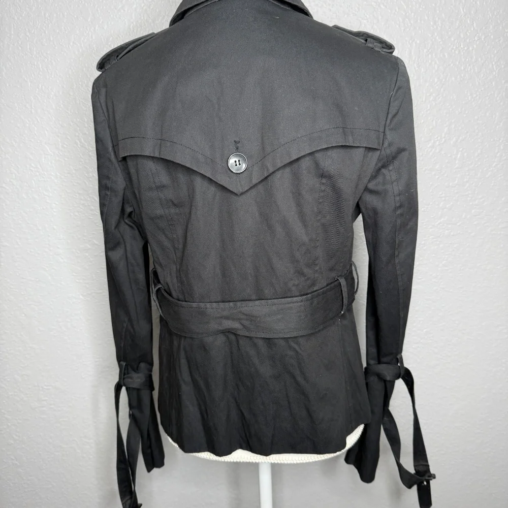 All Saints Black short  trench style short coat Jacket -cp - Picture 6 of 16